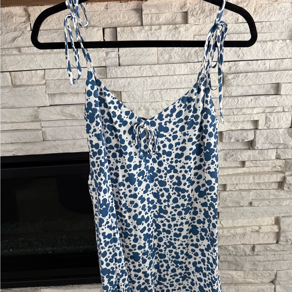 Reformation Blue and White Spotted Mini Dress